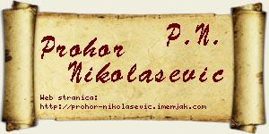 Prohor Nikolašević vizit kartica